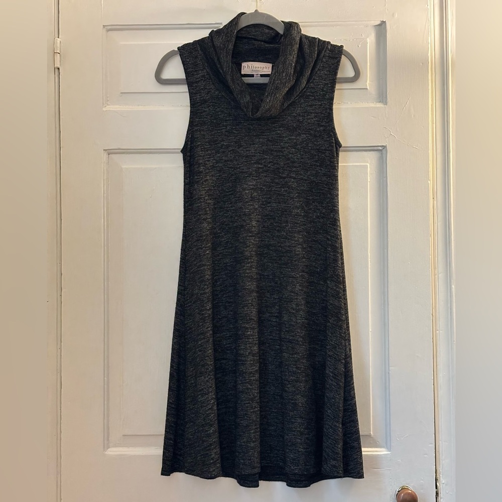 Philosophy Knit Cowl Neck Sleeveless Shift Dress, size XS